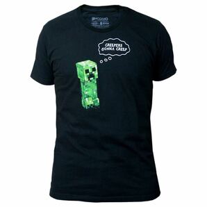 Tシャツ 半袖 Minecraft マインクラフト クリーパー 黒 ロゴ Mサイズ