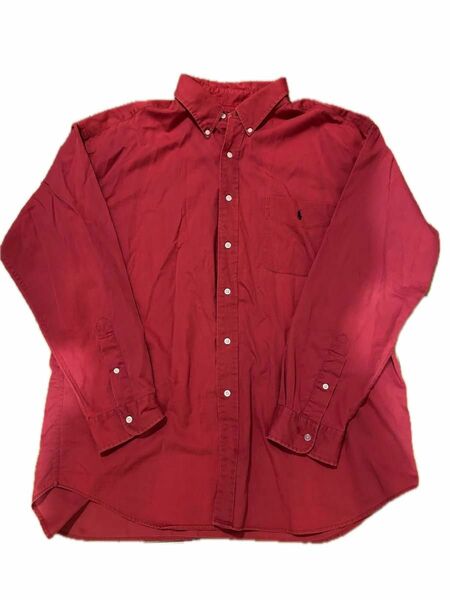 （90s）Ralph Lauren BIG SHIRT シャツ　ワイン色　ラルフローレン