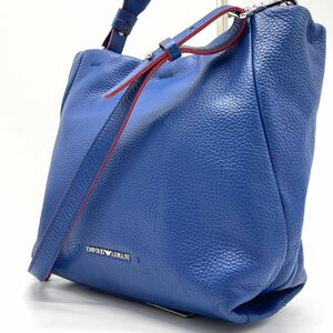 1円〜未使用級!!【希少カラー/A4可】EMPORIO ARMANI エンポリオアルマーニ 2way ショルダーバッグ トート ハンド レザー メンズ 斜め掛け