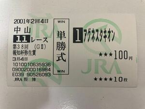 アグネスタキオン 2001年弥生賞　他場的中単勝馬券