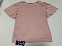 LLサイズ　半袖　フリル　ブラウス　Tシャツ　ピンク（ピーチ）SPALDING　スポルディング　ヨガウェア　フィットネスウェア　新品_画像2