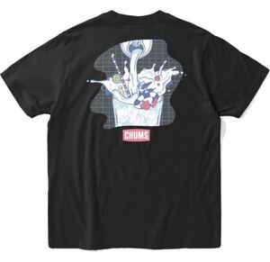 新品チャムスCHUMS ソーダ Tシャツ CHUMS Soda T−Shirt レディース コットンTシャツブラック黒Mサイズ