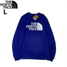 1円～!売切!【正規新品】THE NORTH FACE◆L/S HALF DOME TEE 長袖 Tシャツ ロンT US限定 男女兼用 コットン キャンプ(L)青 180902-5_画像2