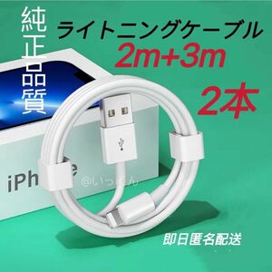 2m、3mの2 本純正品質 iPhone ライトニングケーブル USB 充電器