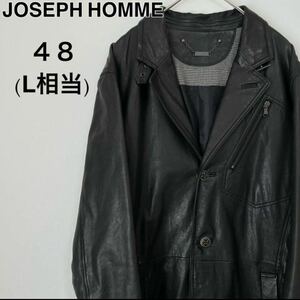 JOSEPH HOMME ジョゼフ オム ラムレザー 羊革 ライダースジャケットブラック ライダース レザージャケット 本革 レザー 黒 