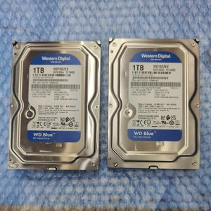 【2台/未使用に近い】WD Blue 1TB 3.5インチ HDD WD10EZEX 7200RPM SATA 6Gb/s