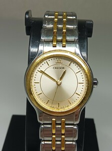 [ one jpy start ] SEIKO CREDOR Seiko Credor 7371-0040 18KT bezel immovable goods 