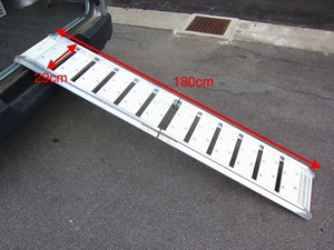 汎用モーターサイクル用アルミ製スロープ折り畳み式1800mm