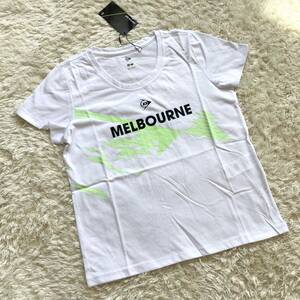 新品 未使用 DUNLOP ダンロップ 半袖 Tシャツ レディースL 白 テニス ホワイト 春夏 スポーツ ランニング エクササイズ 夏物 シャツ