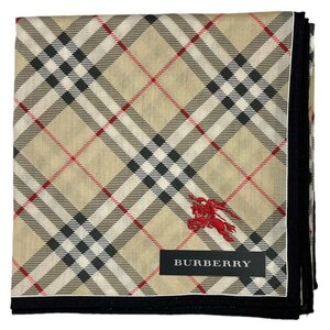 未使用 バーバリー ハンカチ 綿　100％ ランチマット　チェック バーバリー　レディース　BURBERRY　ベージュ　 【中古】