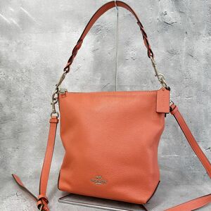 COACH コーチ ペプルドレザー ハンドバッグ ショルダーバッグ 2way