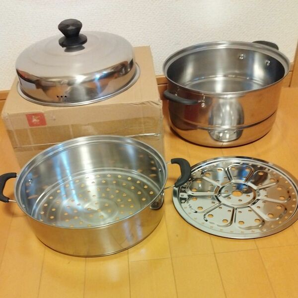 蒸し器 ステンレス 調理器具 両手鍋 キッチン 