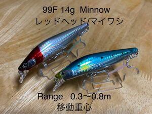 99F 14g Minnow レッドヘッド/マイワシ