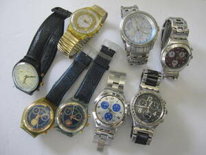 【YT-B35-85～92】SWATCH/スウォッチ IRONY、アイロニー含む クロノグラフ 3針QZ メンズ、ボーイズ、レディース 8本セット