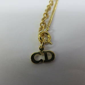 クリスチャンディオール CDロゴ ネックレス ラインストーン ゴールドカラー アクセサリー Christian Dior の画像3