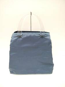 ■PRADA プラダ テスート ナイロン トートバッグ プラスチックハンドル ブルー ワンハンドル ハンドバッグ