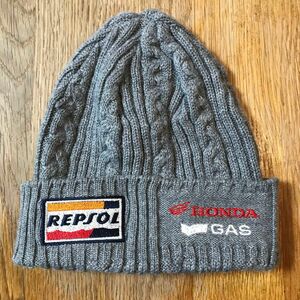 REPSOL HONDA GAS Knit cap Beanie used レプソル ホンダ ニット帽 帽子 古着 タイトです