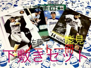 プロ野球下敷3点・ノート一冊　阪神タイガース佐藤輝明・能見、オリックスイチロー、中田翔ノート(メール便)