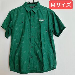 pm516.2 CUTRATE UNAUTHORIZED 日本製 カットレイト 半袖シャツ M メンズ 夏服 総柄 グリーン 緑