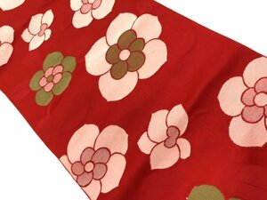 092901# 【1円～】花唐草模様織出し名古屋帯