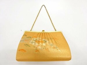 095767# 【1円～】雪輪に松・竹・花模様織出し和装バッグ