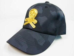 1円★MARK&LONA マークアンドロナ★Gauge Mesh Cap カモメタリックスカルワッペンBBキャップ【MLF-0C-FC04】ブラック黒【本物保証】正規品