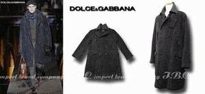 ★DOLCE&GABBANA★ドルガバ★8ツボタンアルパカ混ロングコート50★チャコールグレー【本物保証】イタカジ★芸能人御用達★ハイファッション