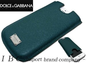 ★DOLCE&GABBANA★ドルガバiPhone5用レザーケース★ブルーグリーン青緑【本物保証】イタリアンカジュアル★芸能人御用達★ハイファッション