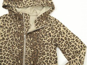  beautiful goods *Pledge Pledge * with a hood . Leopard pattern Zip up blouson *48[ regular goods ] yellow o- car ocher [ genuine article guarantee ] secondhand goods * name work 