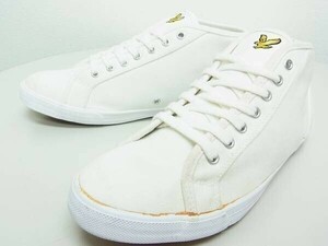 難有★LYLE&SCOTT ライル&スコット キャンバスミッドトップパンプスニーカーSize8★26~27cmホワイト白【本物保証】完売★エストネーション