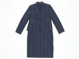 美品★BANANA REPUBLIC バナナリパブリック★タータンチェック柄クラシックフィットジャケット＆スカートセット★ネイビー紺 size6 卒業式