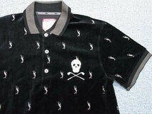 完売★MARK&LONA マーク＆ロナ★Prefered Swinger Polo ベロアスカルラメポロシャツS 【ML-12W-PL04B】ブラック黒【本物保証】店頭完売_画像1