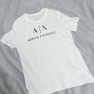 美品 アルマーニエクスチェンジ ARMANI EXCHANGEロゴ 白 ホワイト 半袖 Tシャツ Lサイズ