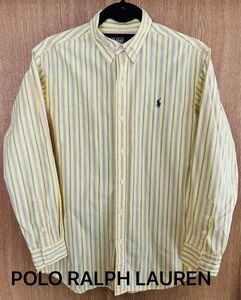美品！POLO RALPH LAUREN(ポロラルフローレン)の長袖シャツ 160cm ストライプ 長袖(鮮やかな黄色)