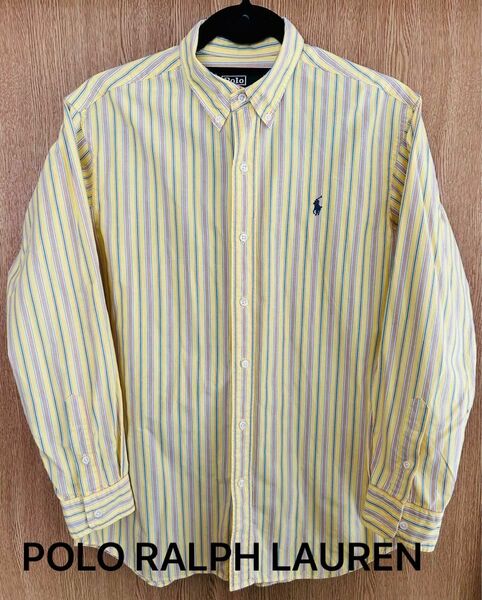 美品！POLO RALPH LAUREN(ポロラルフローレン)の長袖シャツ 160cm ストライプ 長袖(鮮やかな黄色)