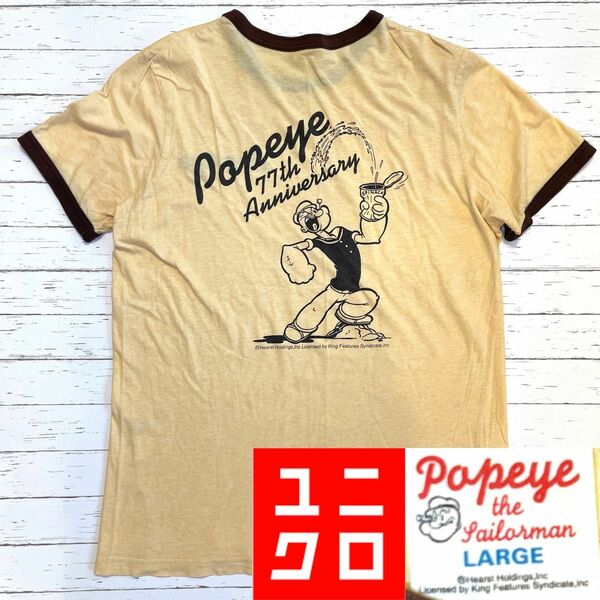 【POPEYE】旧タグ　ポパイ　ユニセックス　リンガーTシャツ