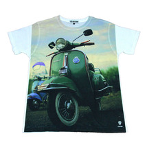 ベスパ バイク おしゃれ イタリア クラシック ストリート系 デザインTシャツ おもしろTシャツ メンズ 半袖★tsr0092-wht-m_画像1