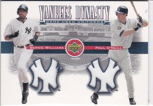 BERNIE WILLIAMS / PAUL O'NEILL 02 UPPER DECK YANKEES DYNASTY JERSEY