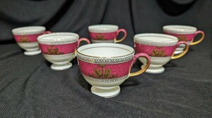 ☆1000円売り切り☆WEDGWOOD ウエッジウッド コロンビア 最高級シリーズ パウダールビー ティーカップ６客