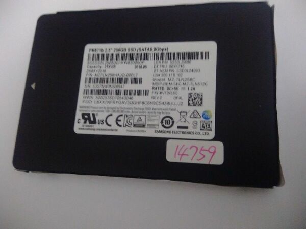 ■ SSD ■ 256GB （14759時間）　Samsung　正常判定　送料無料
