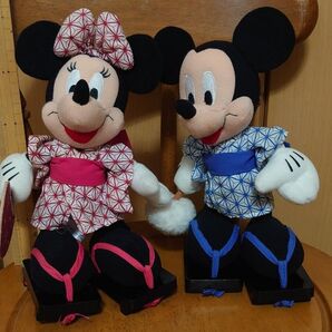 ミッキー& ミニー浴衣ぬいぐるみ