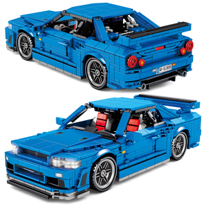 新品 レゴ互換 テクニック 日産 スカイライン GT-R R34タイプ 組み立てブロック 833パーツ 外箱なし DJ730