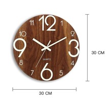木製 ナチュラルな時計 エレガント 発光 夜光　掛け時計　家の装飾YWQ764_画像3