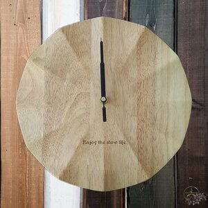ウッド モダン 壁掛け時計 木製 木目 連続秒針 静音 静か 磨きクロス付 北欧風 インテリア デザイン シンプル 時計 ZCL575