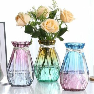 ガラス 花瓶 花器 置物 オブジェ 飾物 7*15cm DYL033