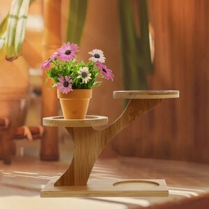 フラワー スタンド 無垢 木製 プラント 植木鉢 飾り 棚 ディスプレイ 小物 インテリア DYL506