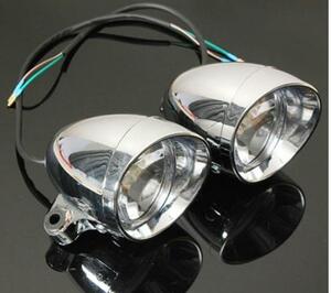 2 piece set all-purpose DC 12 V 4 motorcycle head light spot foglamp custom Harley lamp amber light Honda Yamaha DJ1175