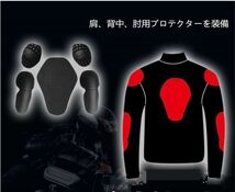 上質 プロテクター付 サイズ色選択可S～3XL 新品メッシュバイクジャケット レーシング ライダース バイクウェア メンズ 黒YWQ224_画像5