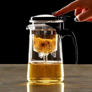 ポット耐熱ガラスティーセット(ポット&ティーカップ4つ) コーヒーガラスメーカー 耐熱 ティーポット 750ml ポット ケトル 紅茶 DJ1948