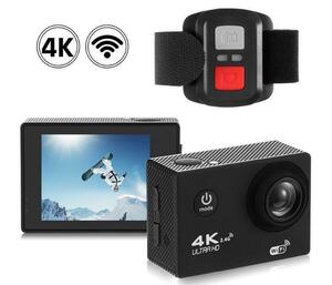 T26 アクションカメラ 4K 高画質 Wifi搭載 HDMI ウェアラブル リモコン付き 防水ケース アウトドア 水中 ブラック】DJ1634